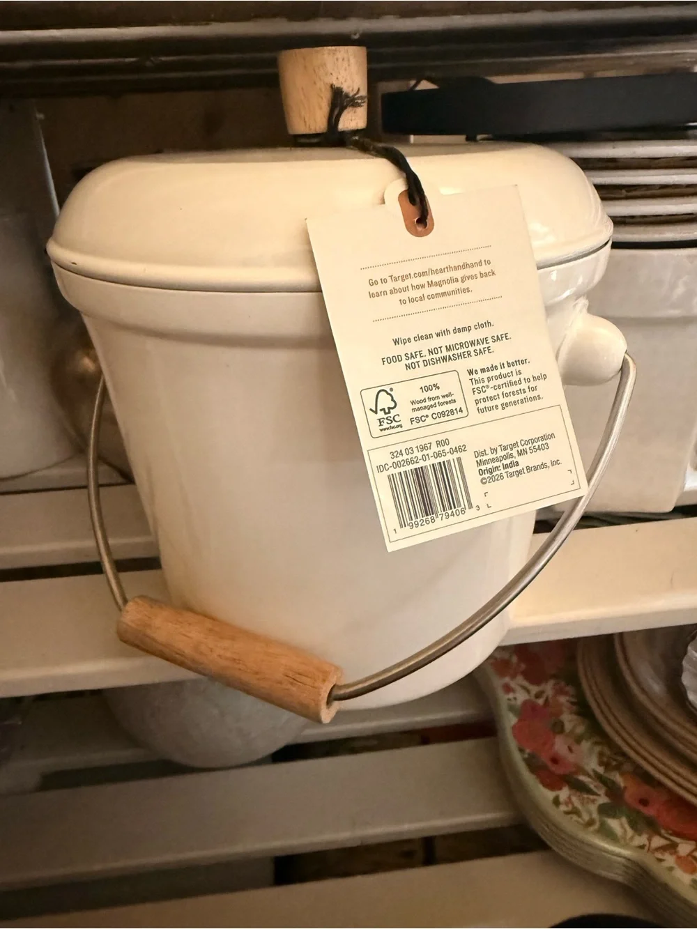2.5L Stainless Steel Ice Bucket with Handle Sour Cream - Hearth & Hand™ with Mag